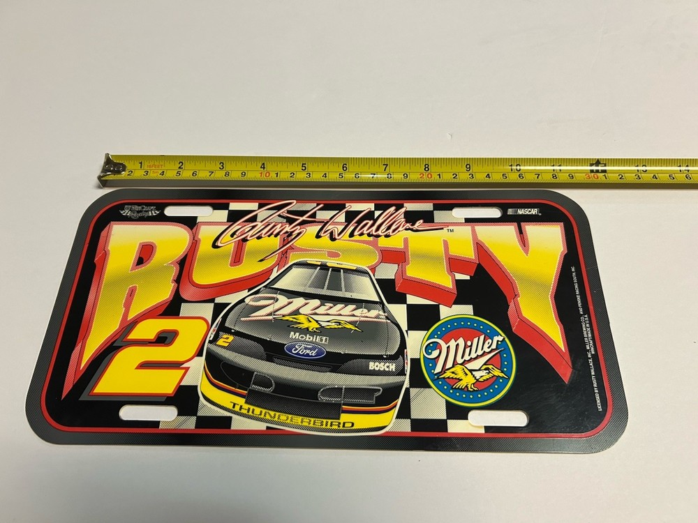 Rusty Wallace Miller Thunderbird License Plate