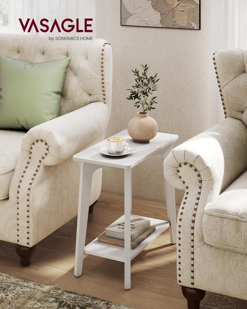 Collection Side Table 2-Tier Small Rectangular End Table 11.8 x 18.9 x