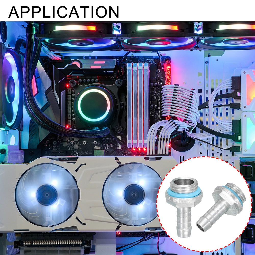 4pcs G1/4 Fitting, G1/4 Thread with 7mm OD Nozzle