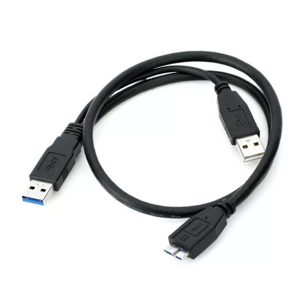 Dual USB 3.0 A to Micro USB 3 Y Splitter cable for Mobile Hard Disk Drive