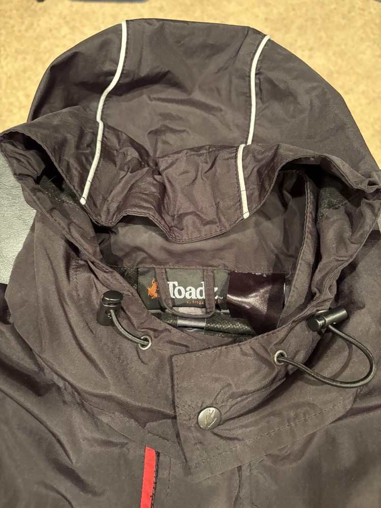 Frog Toggs Highway Toadz Motorcycle Reflective Rain Jacket Black