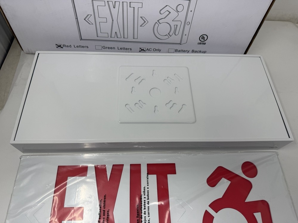 Compass Csaudr Led Exit Sign Ac-Only With Dynamic Accessibility Symbol, 120/277V