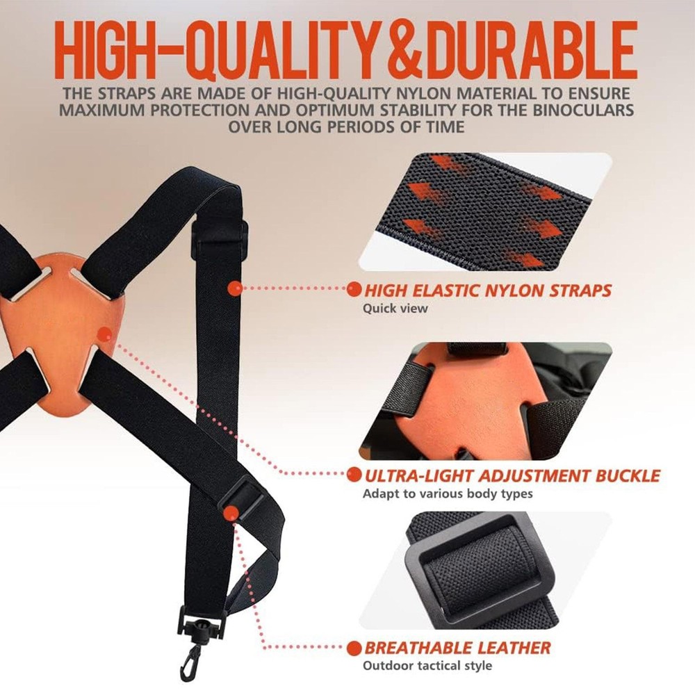 Optics Binocular Harness Strap Adjustable Stretchy, Camera Chest Harness