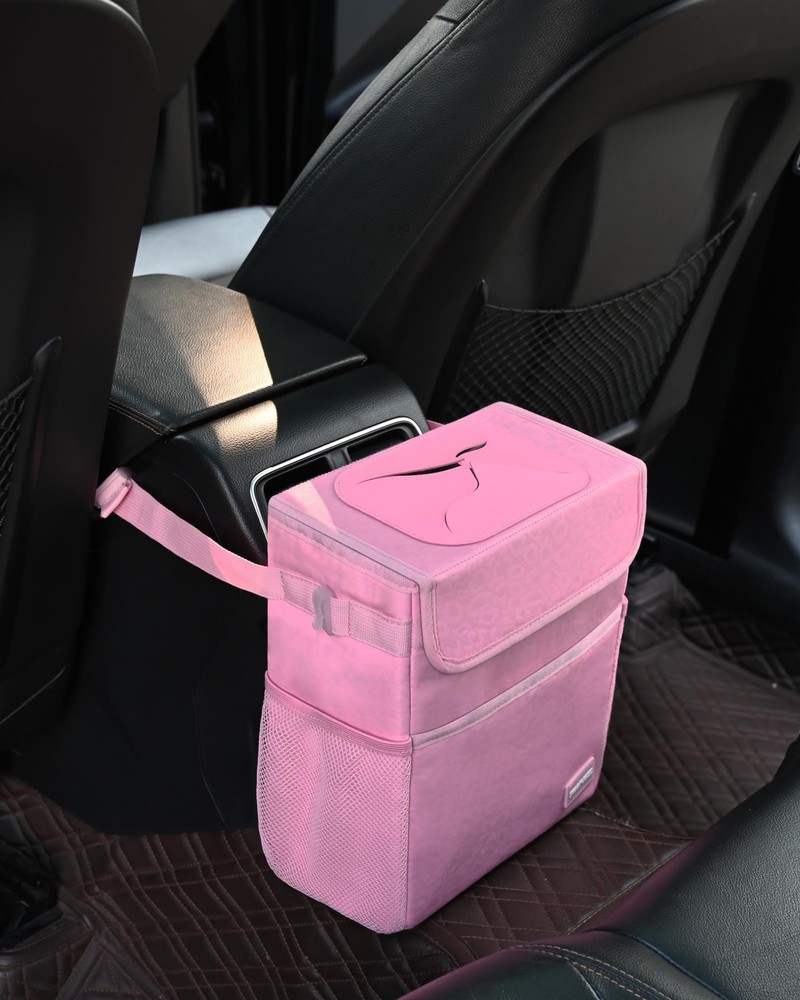 Multifunctional Car Trash Can 2 Gallon Organizer with Adjustable Straps