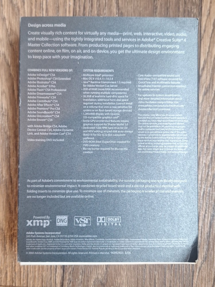 Adobe Creative Suite 4 Master Collection Education Version Mac OS