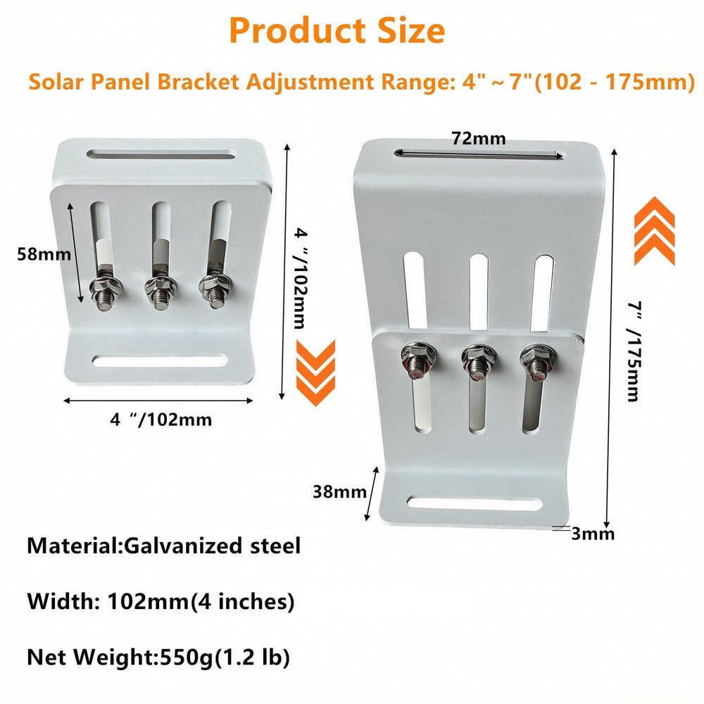 Adjustable Solar Panel Tilt Mount Bracket, Heavy Duty Solar Panel Mounting Ki...
