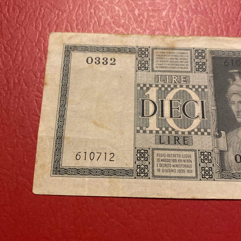 Italy- 10 Lire- 1939