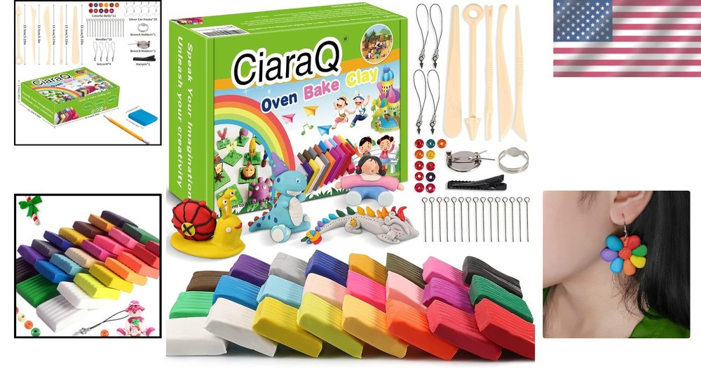 Luxurious Polymer Clay Starter Kit - 24 Colors, Tools & Instruction Guide