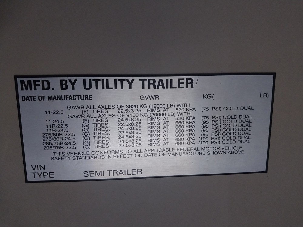 Aluminum Data Plate May Fit For Utility Trailer Data Plate Engraved
