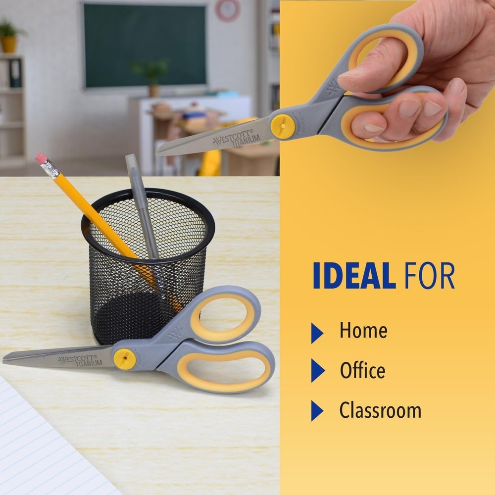 Durable 8” Titanium Bonded Scissors Set - Adjustable Glide for Precision Cutting