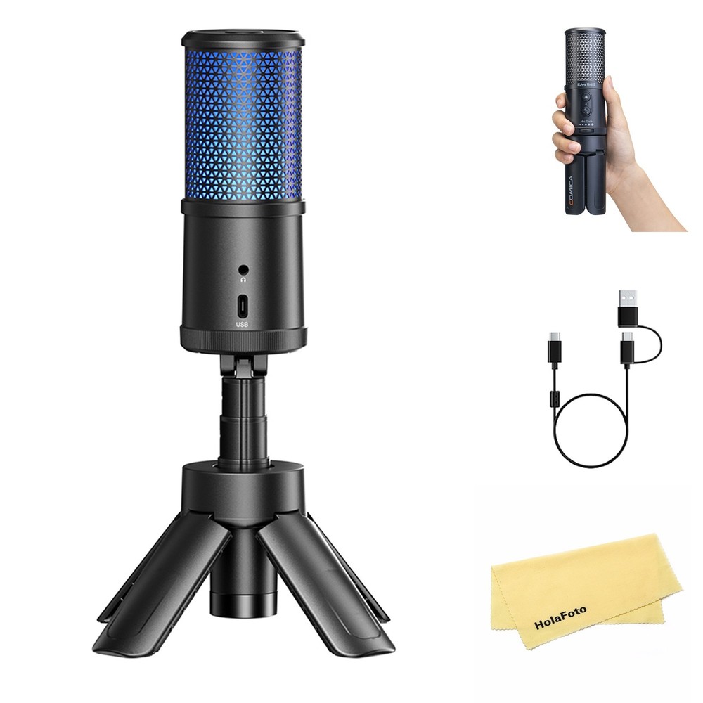 Comica Ejoy Uni S USB Microphone with Retractable Stand- 48kHz/24bit Recording