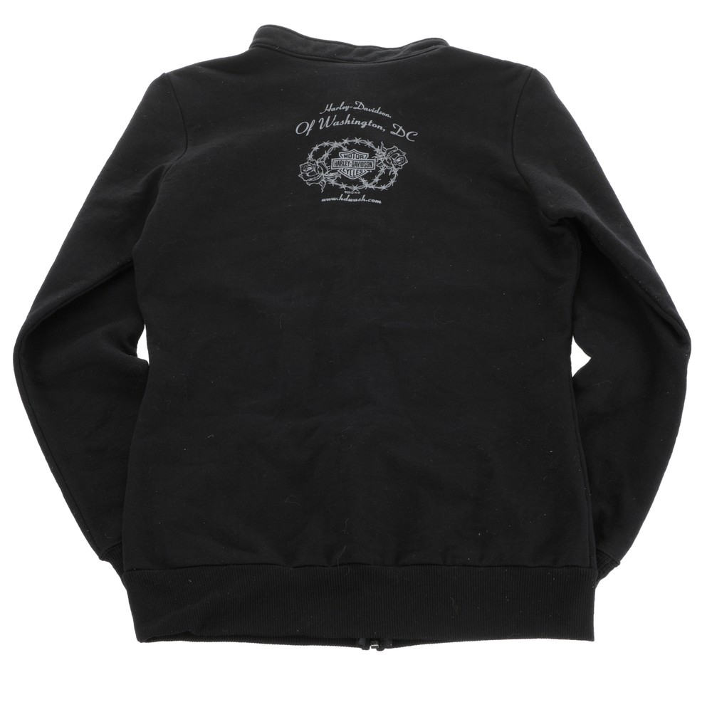 Harley Davidson Black Zip-Up Sweater Small