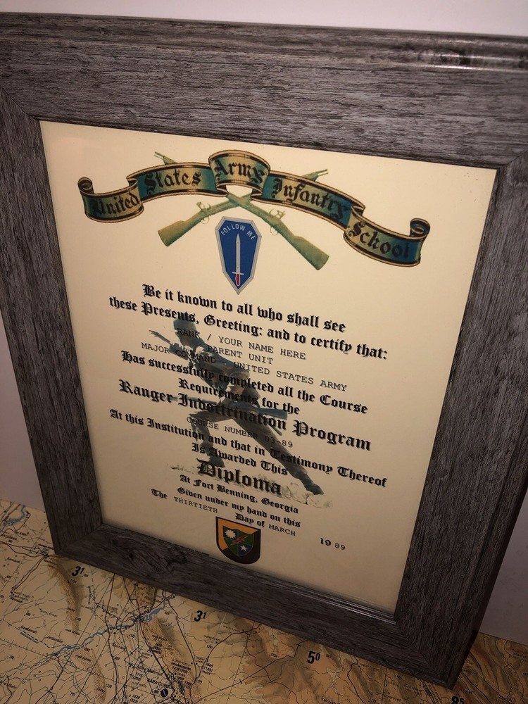 RANGER INDOCTRINATION PROGRAM DIPLOMA - U.S. ARMY / COMMEMORATIVE CERTIFICATE