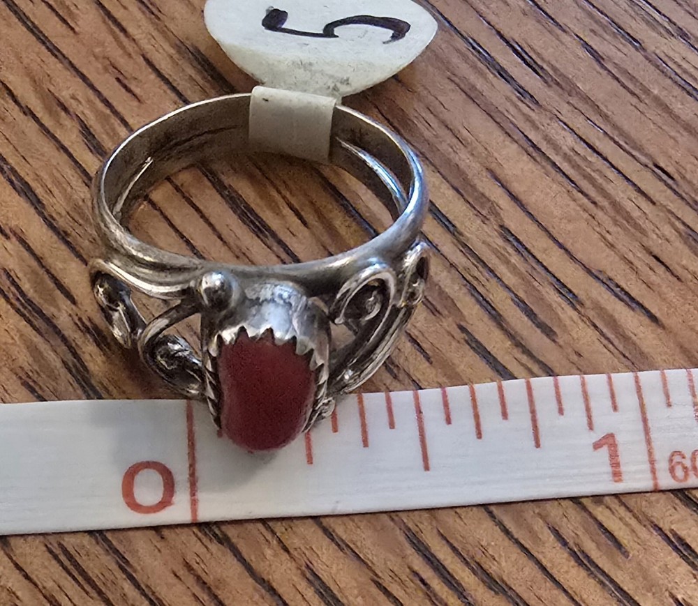 NWT NATIVE AMERICAN RING Coral Size 5