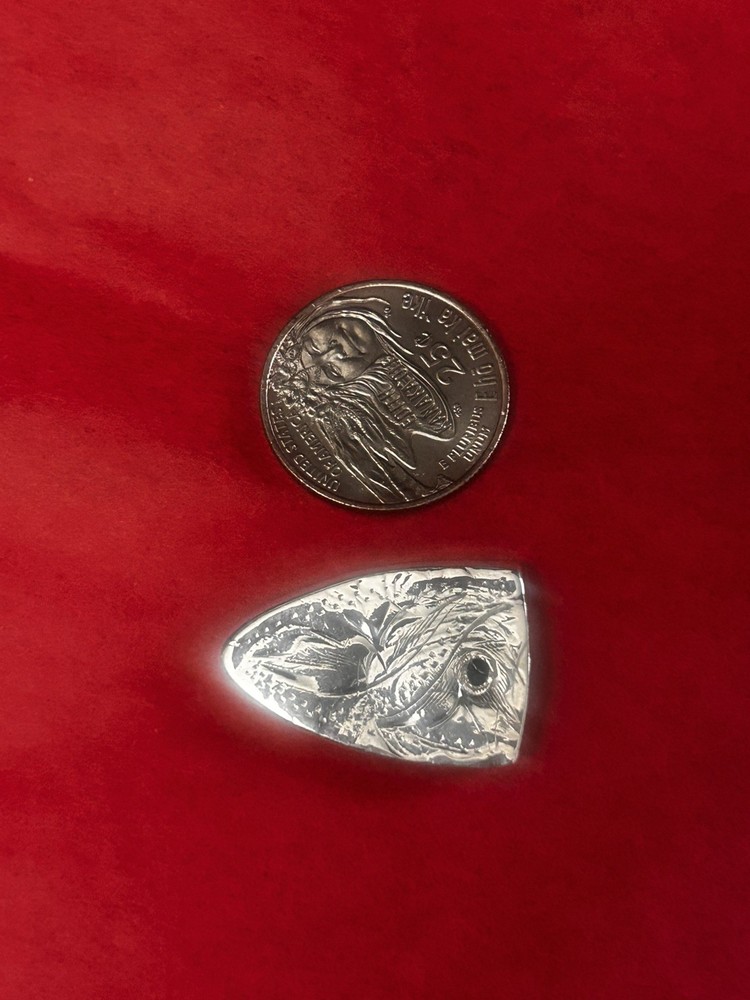 925 Sterling Silver Engraved Western Belt Tip