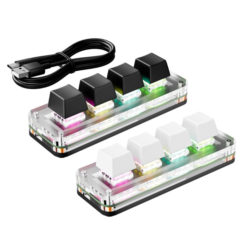 Portable 4 Button Customizable Shortcut Keypad For Multiple Systems Compatiblity