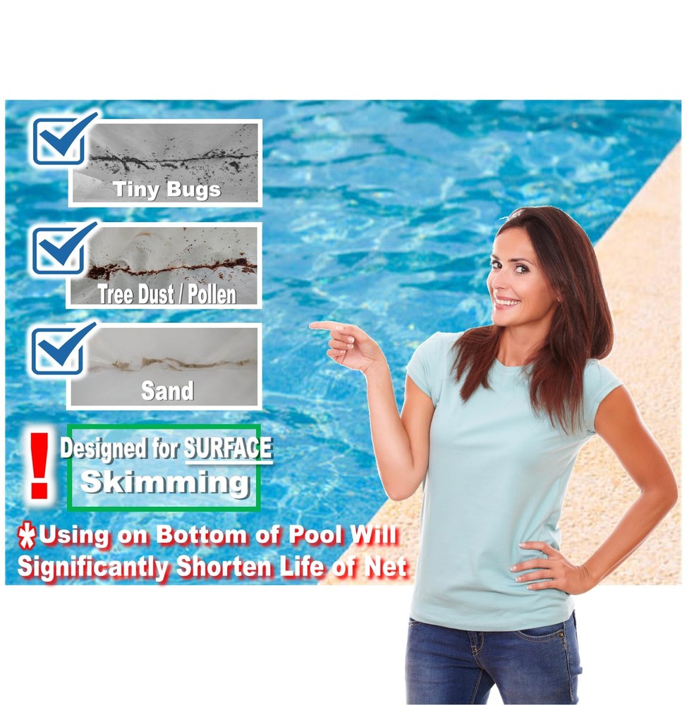 Fine Mesh Pool Net Insert | Collects Sand, Pollen, Tree Dust, Tiny Bugs, Pet ...