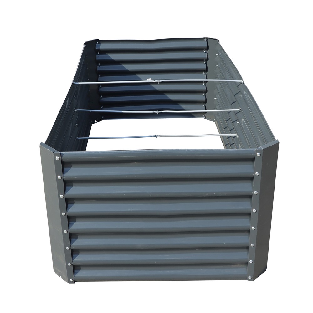 6x3x2 Ft Galvanized Garden Bed Elevated Raised Planter Boxes for Outdoor