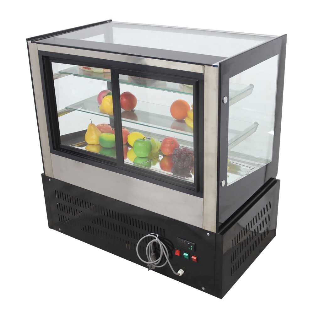Desktop Refrigerated Cake Display Bakery Cake Cabinet Showcase w/Defogging 220V