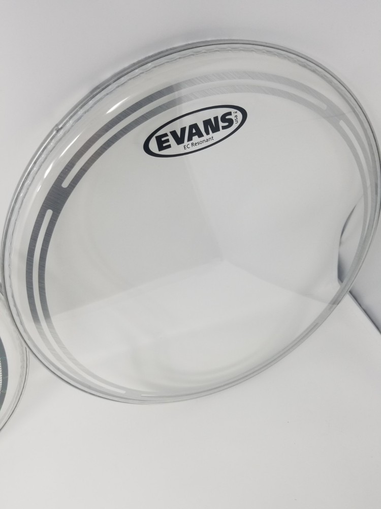 INCLUDES X2 - Evans EC2 Drumhead 14" Clear AND Evans EC Resonant Drumhead 14"