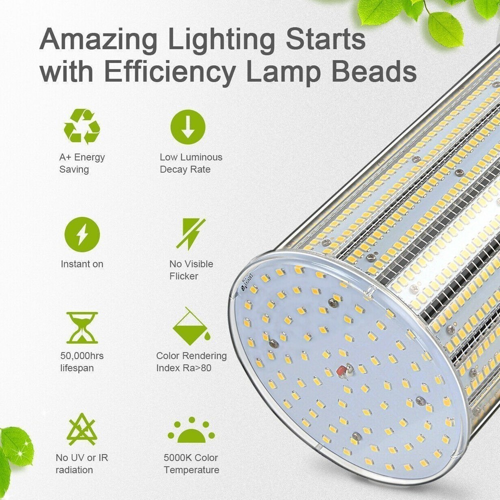 300W LED Corn Bulb Light 5000K Replace 1500W MH/HPS Warehouse Workshop Lighting