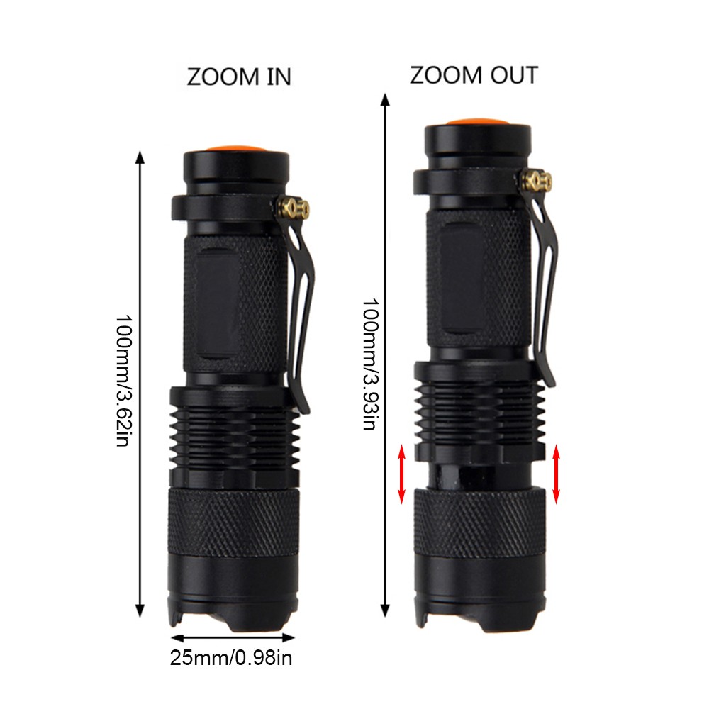 Mini Camping Light Green+Red+White LED Flashlight Astronomy Zoomable Lamp Torch