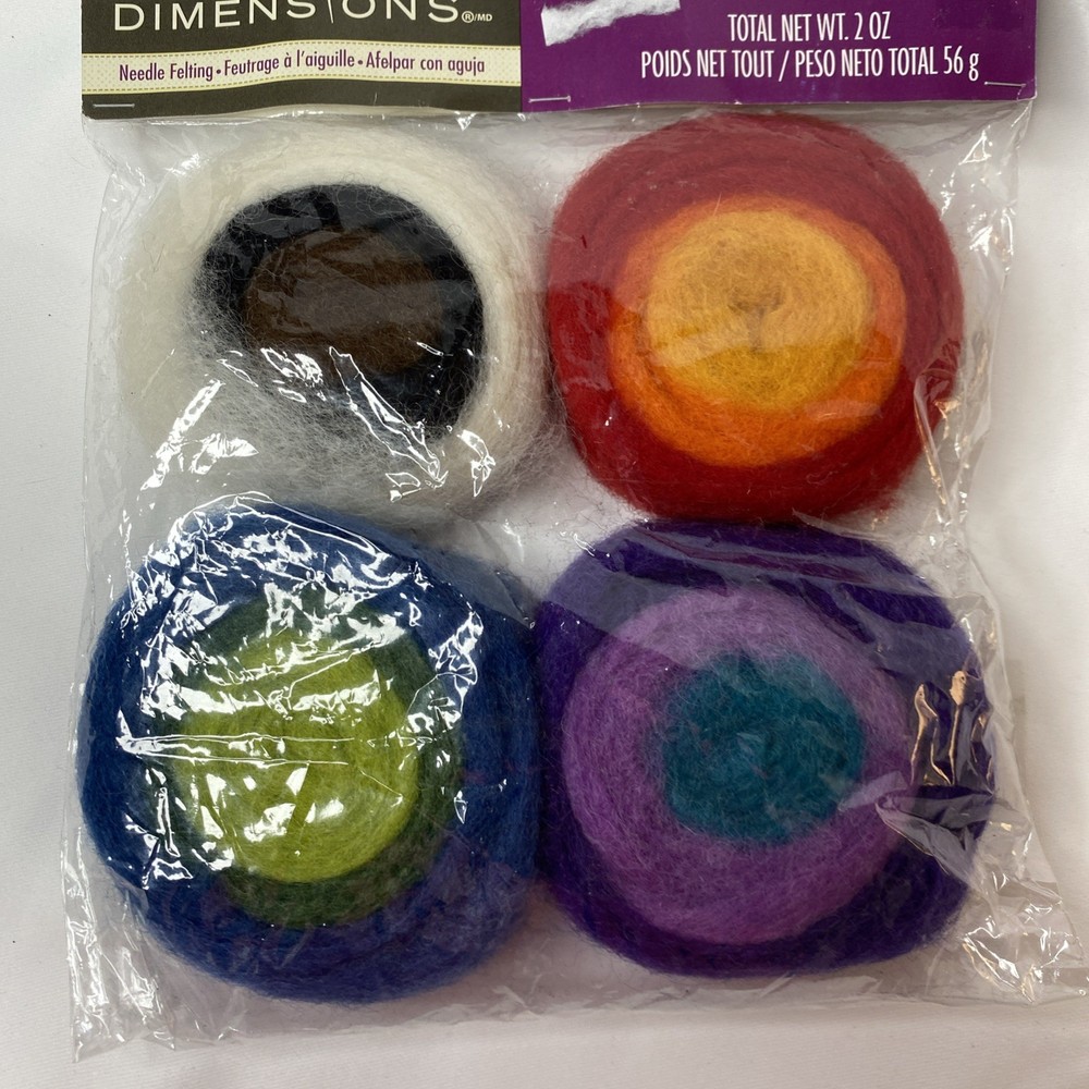 Dimensions Needle Felting Roving Rolls 100% Wool