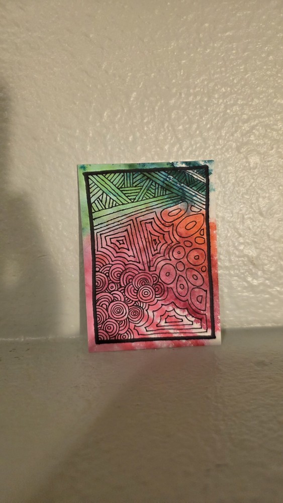 Mindless #4 Abstract Original Drawing - Mixed Media ACEO