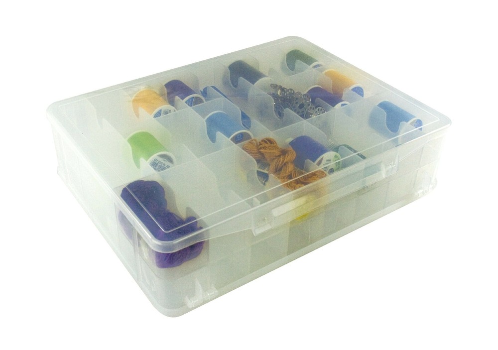 Creative Options 5315 Thread Organizer 14.5 Double-Sided Storage Clear Design