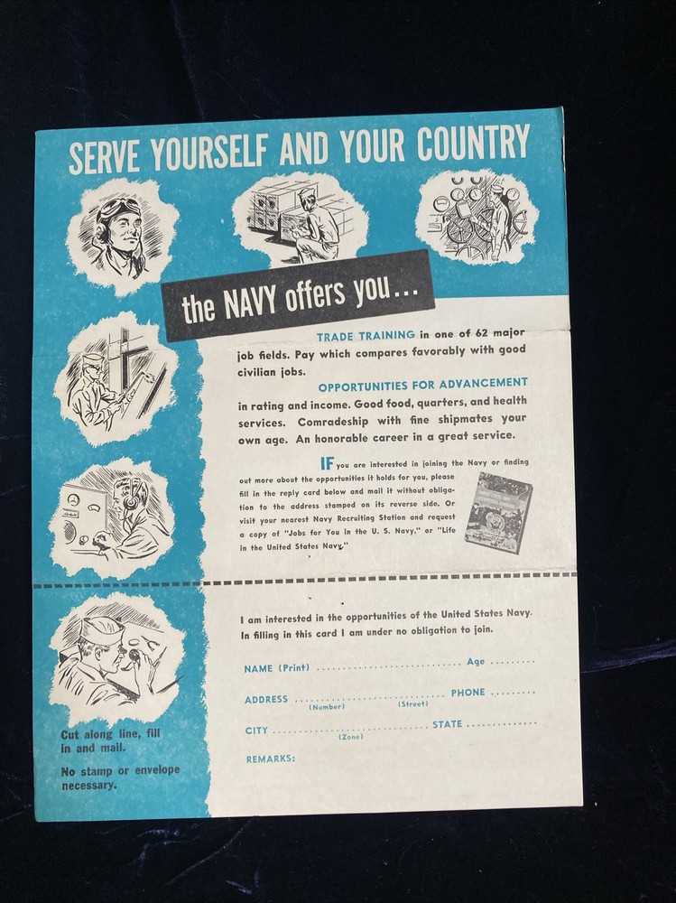U. S. Navy Recruiting Mailer 1951