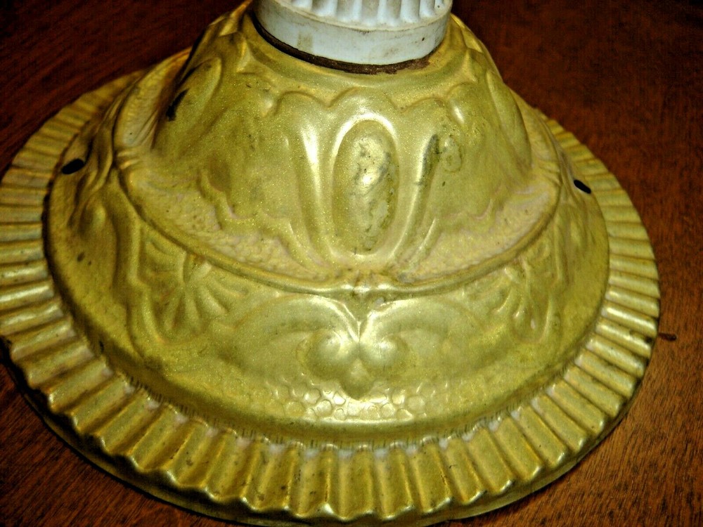 Antique Brass Embossed Brass Round Ceiling/Wall Sconce 4 3/4" diameter #922