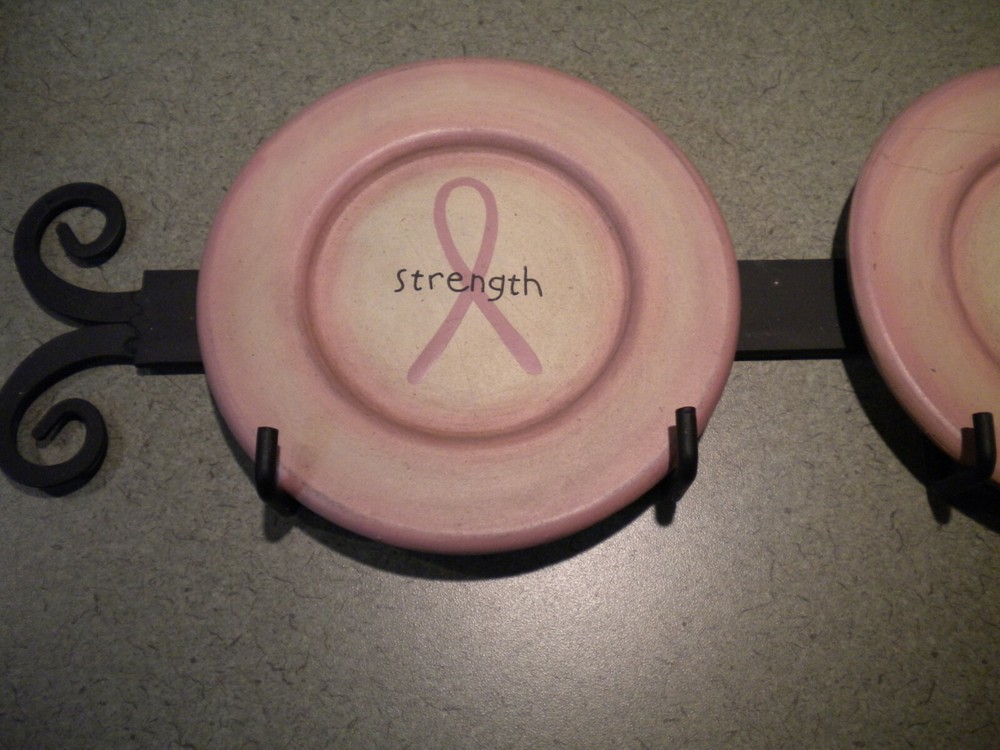 Breast Cancer Awareness Wall Plates Courage Strength Hope