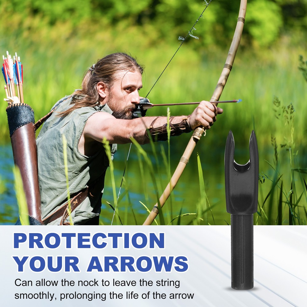 12 Pack Archery Arrows Nocks 4.2mm Plastic Insert Arrow Nock, Black