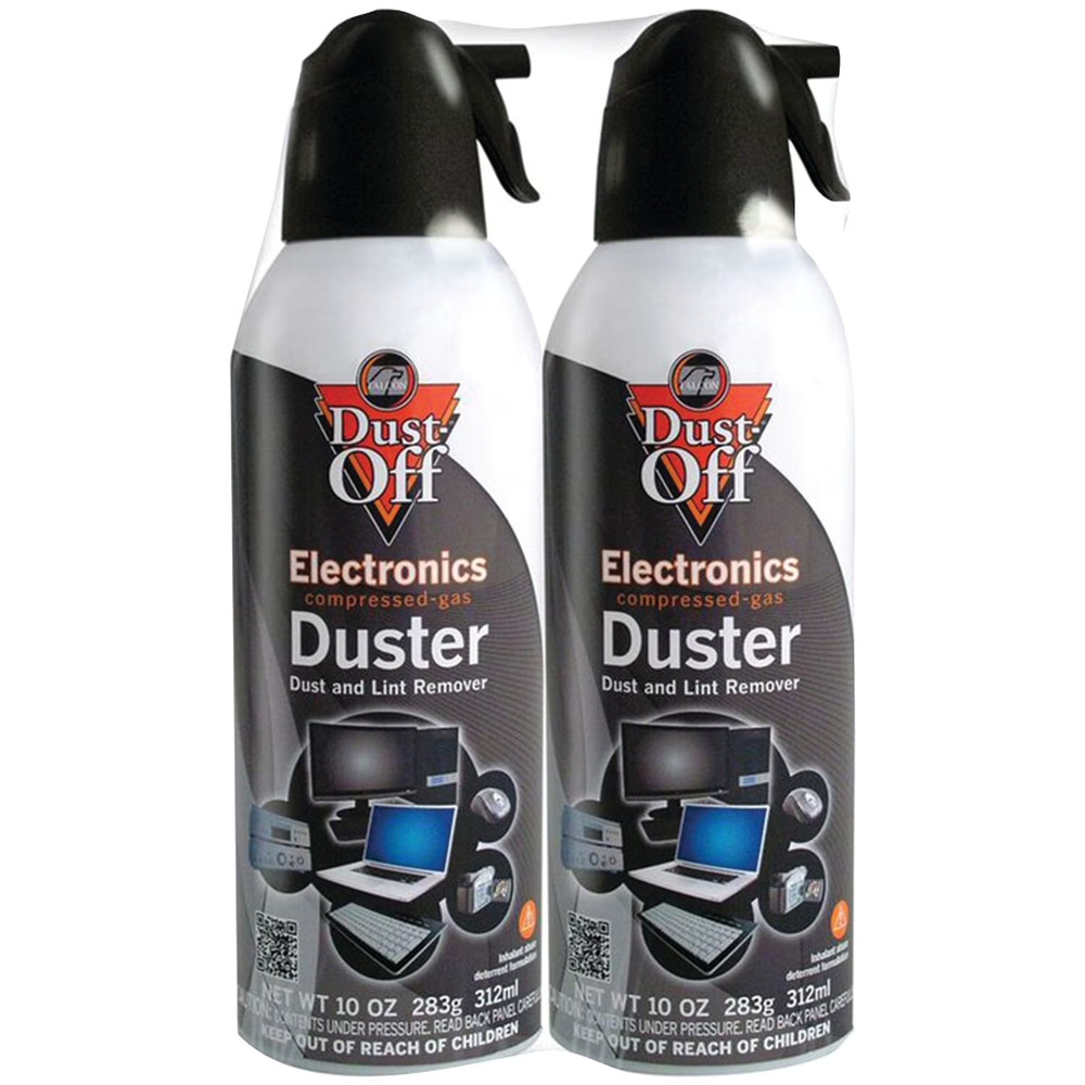 2 Pack Gas Duster Disposable Compressed Dust Off Spray Electronic Cleaning 10 oz
