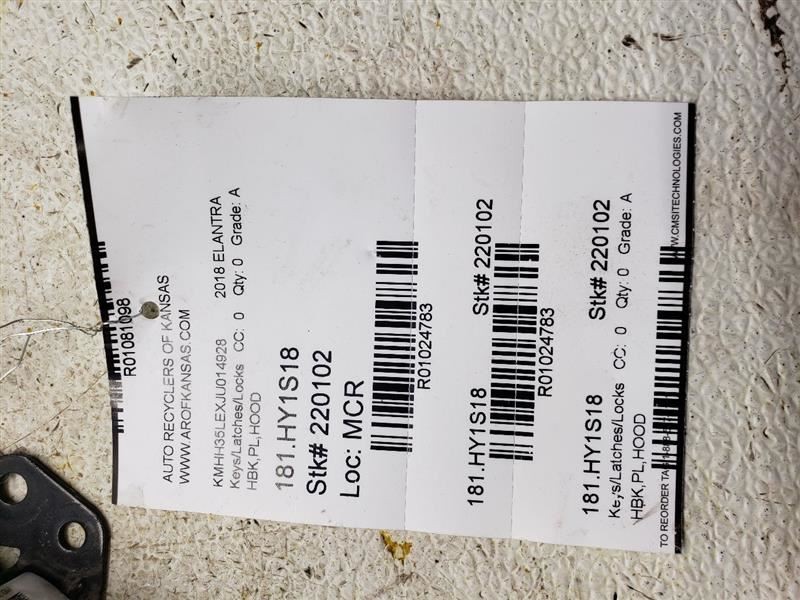 ELANTRA 2018 Keys/Latches/Locks 1024783