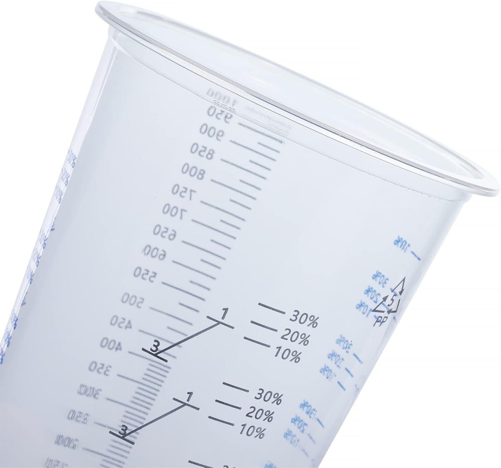 32oz.(1000ml) Disposable Flexible Clear Graduated Plastic Mixing Cups