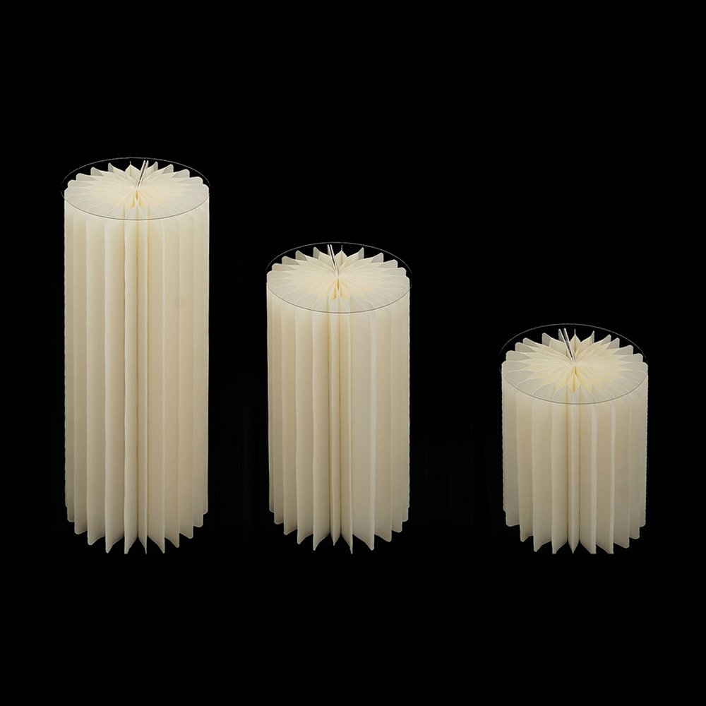 3pcs White Foldable Cardboard Centerpiece Display Flowers Stand Columns Display