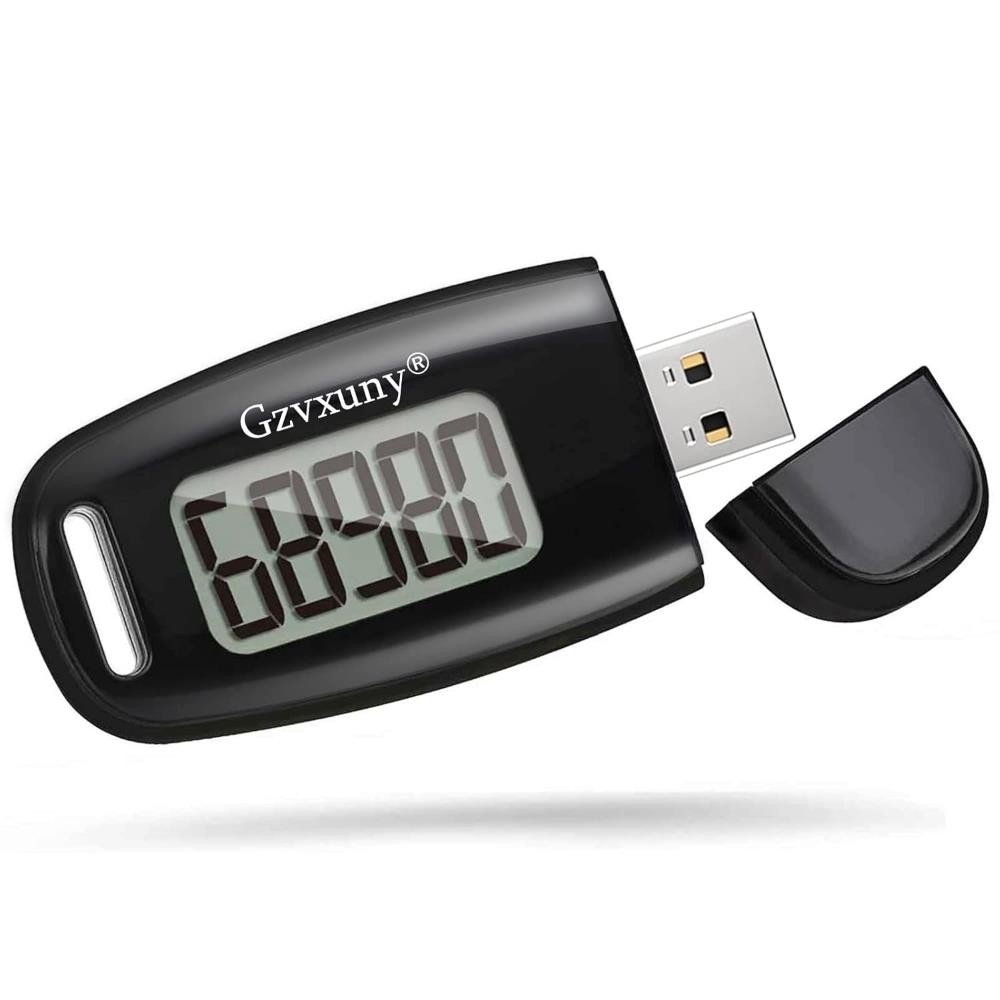 Gzvxuny 3D Pedometer with Clip and Strap, Simple Walking Step Counter