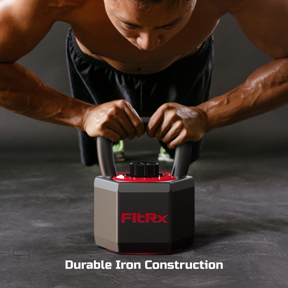 SmartStack Adjustable Kettlebell 25-40 lbs with Wide Handle for Home Workouts