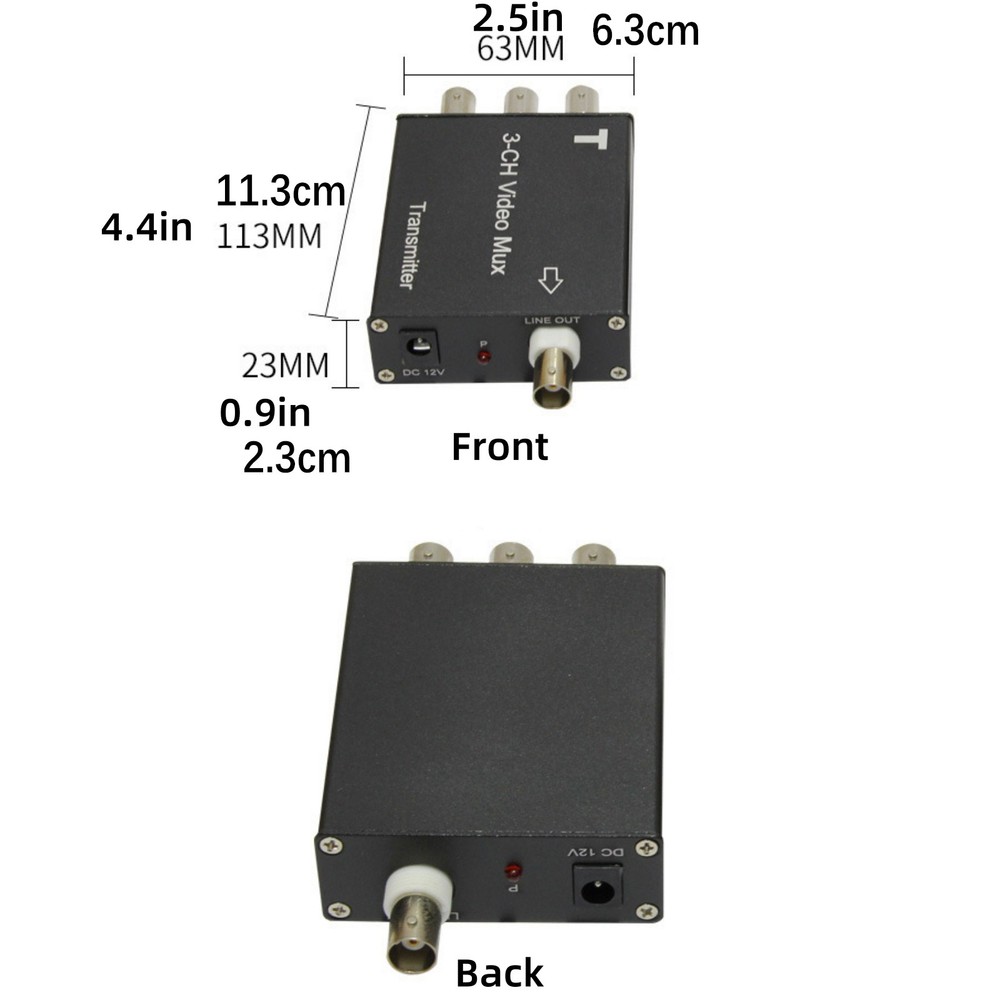 1set Extender Receiver&Transmitter 3CH Video Multiplexer For Analog Camera CCTV