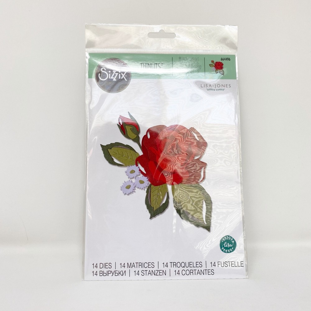 Sizzix Thinlits Layered Rose by Lisa Jones Flower Cutting Dies Bundle 664496 NEW