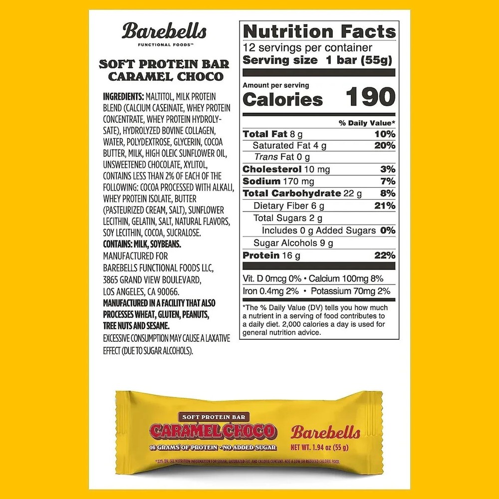 Barebells Soft Protein Bar Caramel Choco 12 Bars Barebell Bars Chocolate