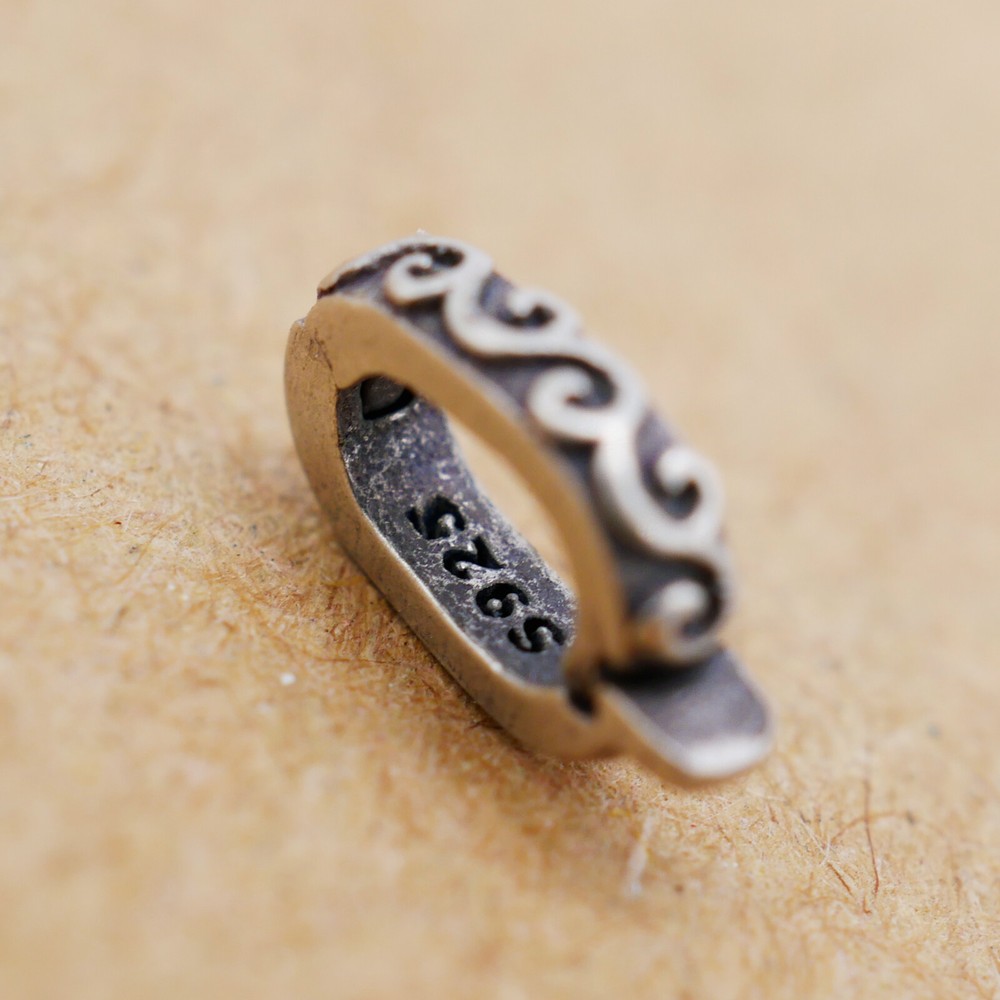TINY Sterling Silver 925 Link Lock Oval Jump Ring Charm Pendant Connector A5159