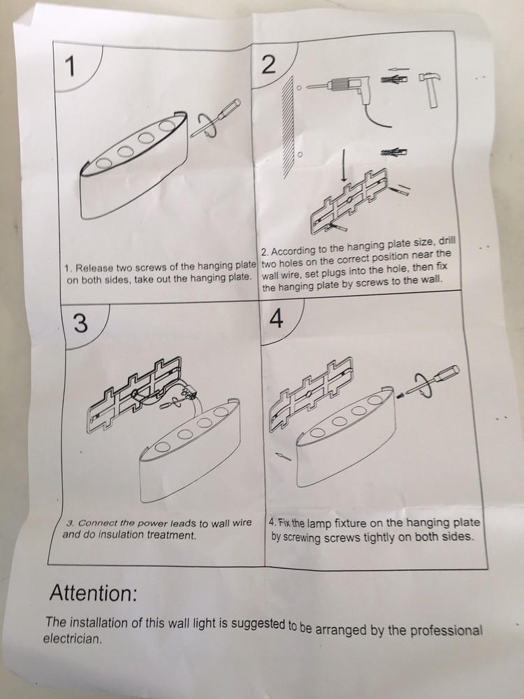 LED Water Proof Double Sided Black Wired Lamp