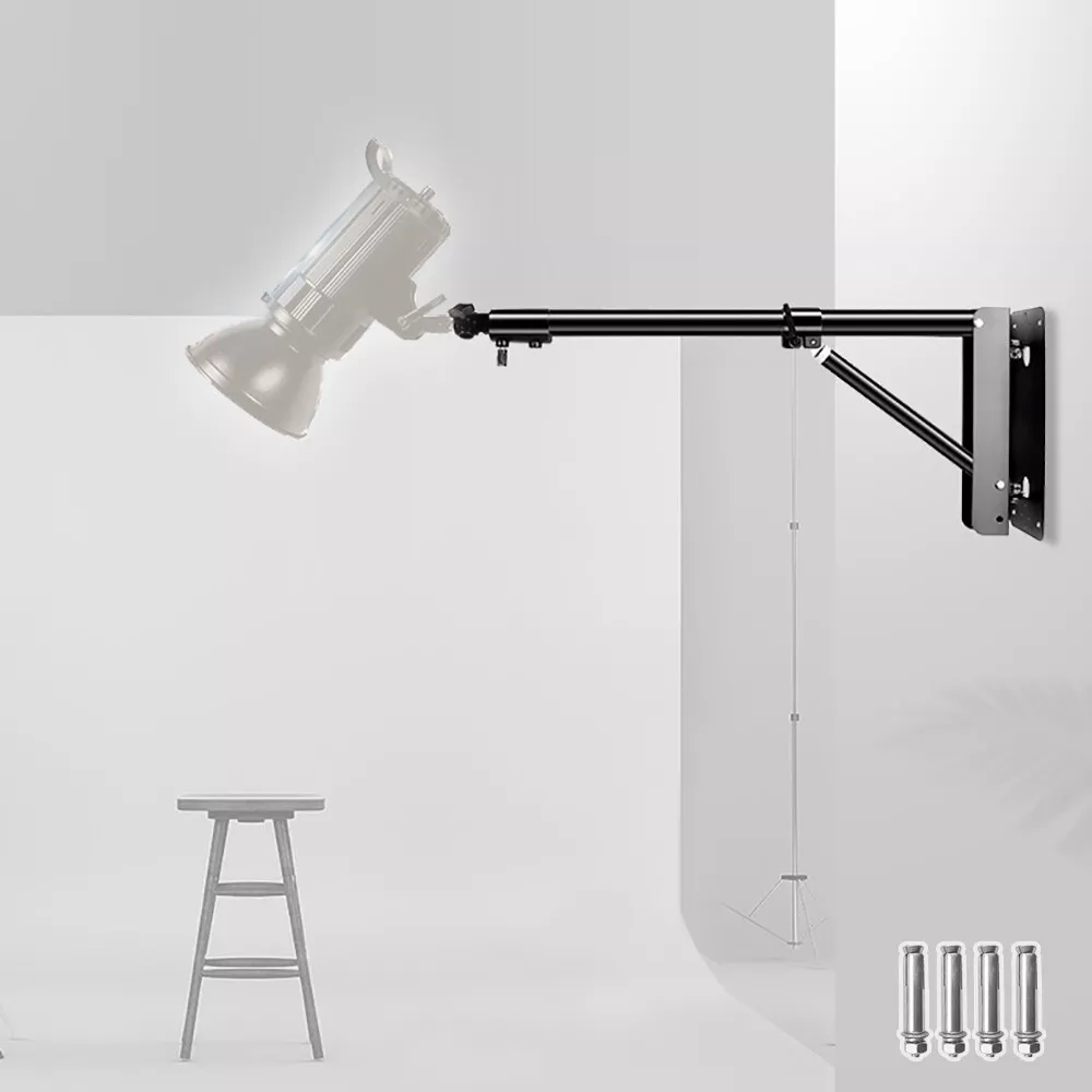 71" Triangle Wall Mount Bracket Boom Arm Stand for Light Umbrella Softbox Studio