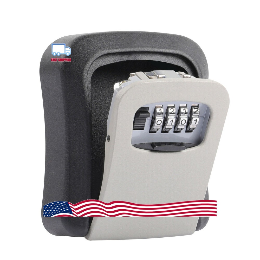 4 Digit Key Safe Lock Box Combination Wall Mount Security Storage Case Organizer