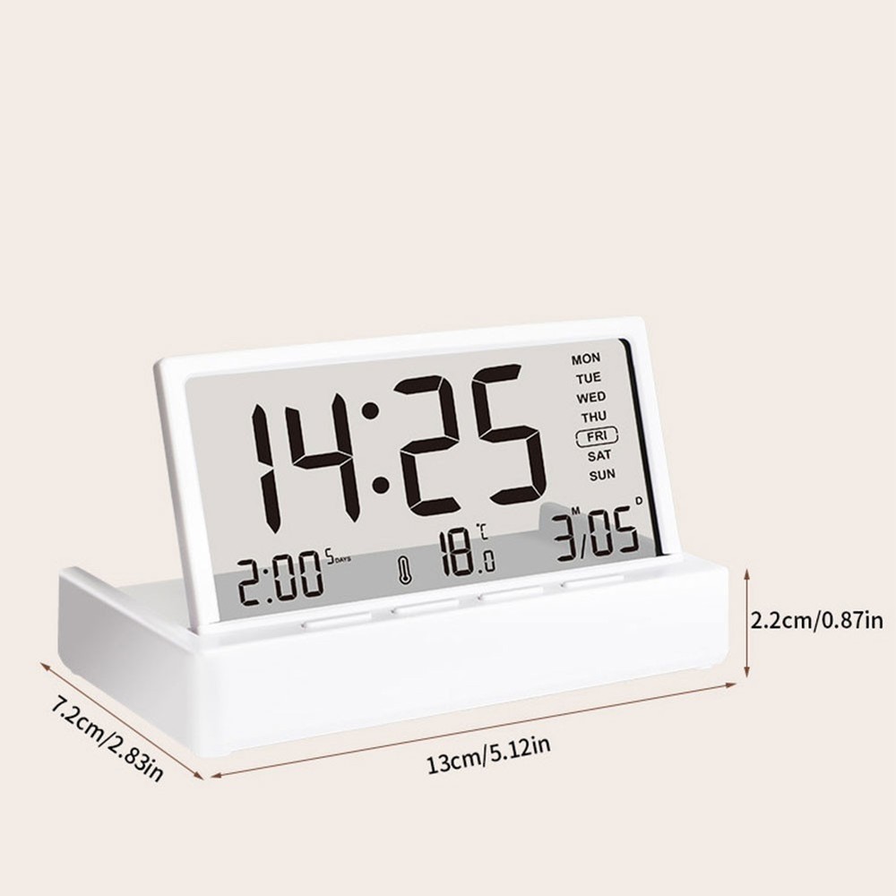Digital LCD Alarm Clock with Temperature Date Week Display Portable Desktop