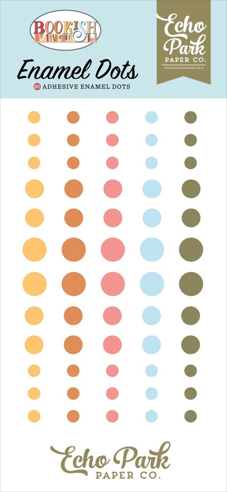 Echo Park Adhesive Enamel Dots-Bookish - 3 Pack