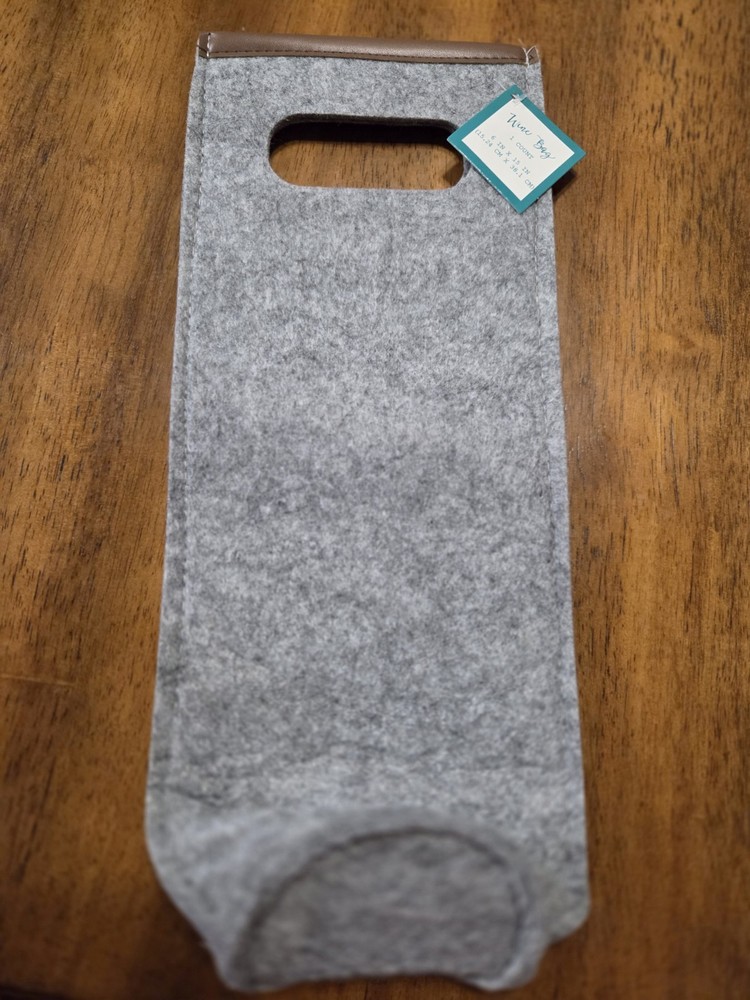 Wine Bottle Gift Bag - Gray Felt