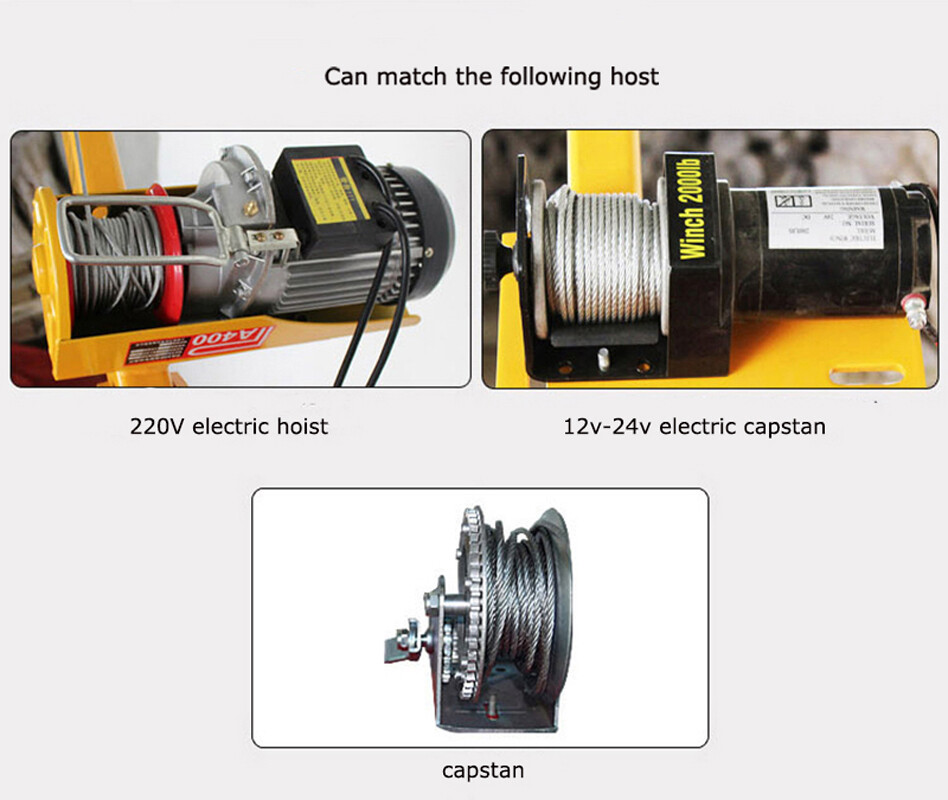 Small Indoor Crane 3000 lbs Remote Control Winch Hoist Universal adjustable